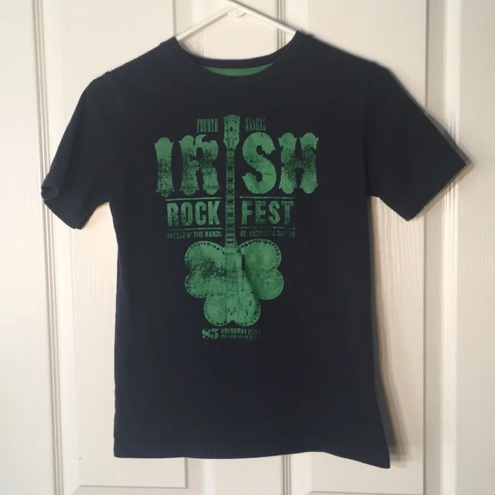Gap Boys Navy Irish Rock Fest T Shirt, Medium 8